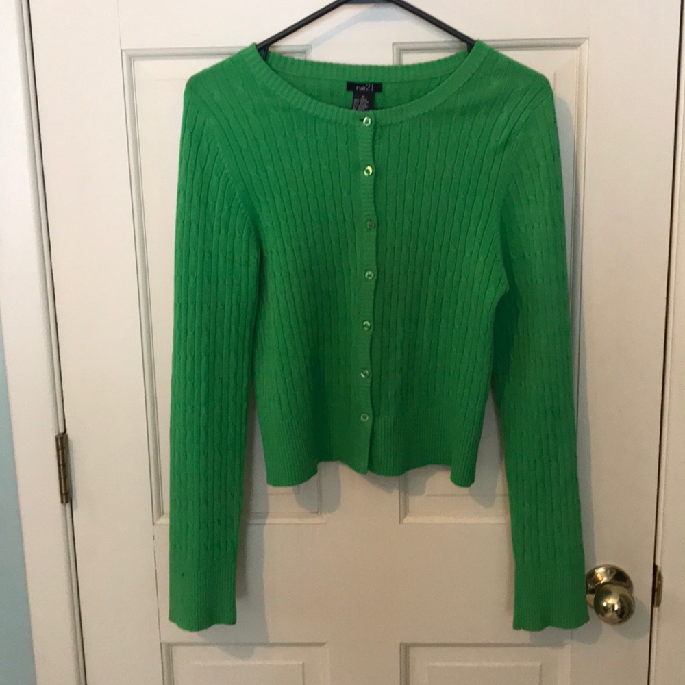 Green cardigan